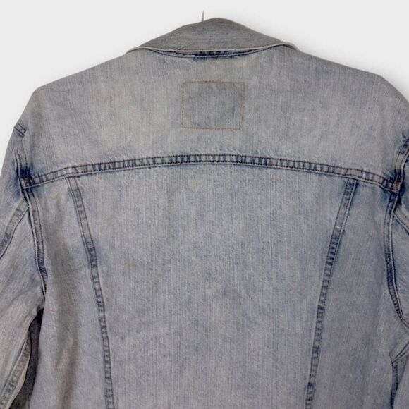 Levis Original Denim Light-Wash Slim Fit Trucker Button Jacket Faded‎ Distressed - Picture 5 of 15